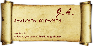 Jovián Alfréd névjegykártya